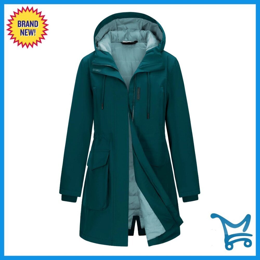 Waterproof Insulated Winter Coat Hooded Windproof Ski Jacket Travel Parka
